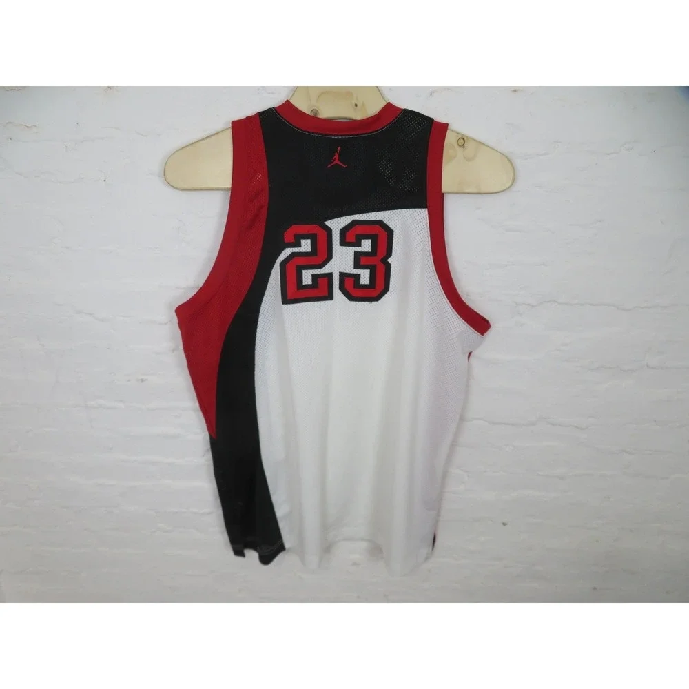 Vtg Air Jordan Jersey Mens 3XL White Red Mesh Sleeveless 23 Basketball Tank Top